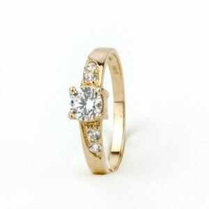 Anillo compromiso oro 18 con zircones